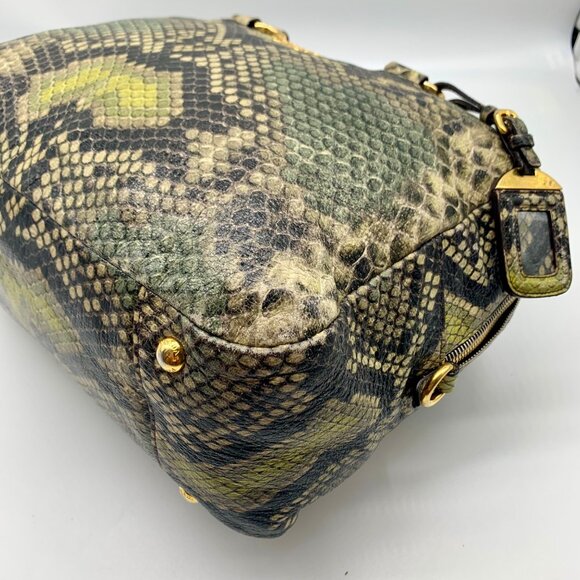 Prada Cervo Lux Printed Snakeskin Leather Tote - Picture 8 of 14